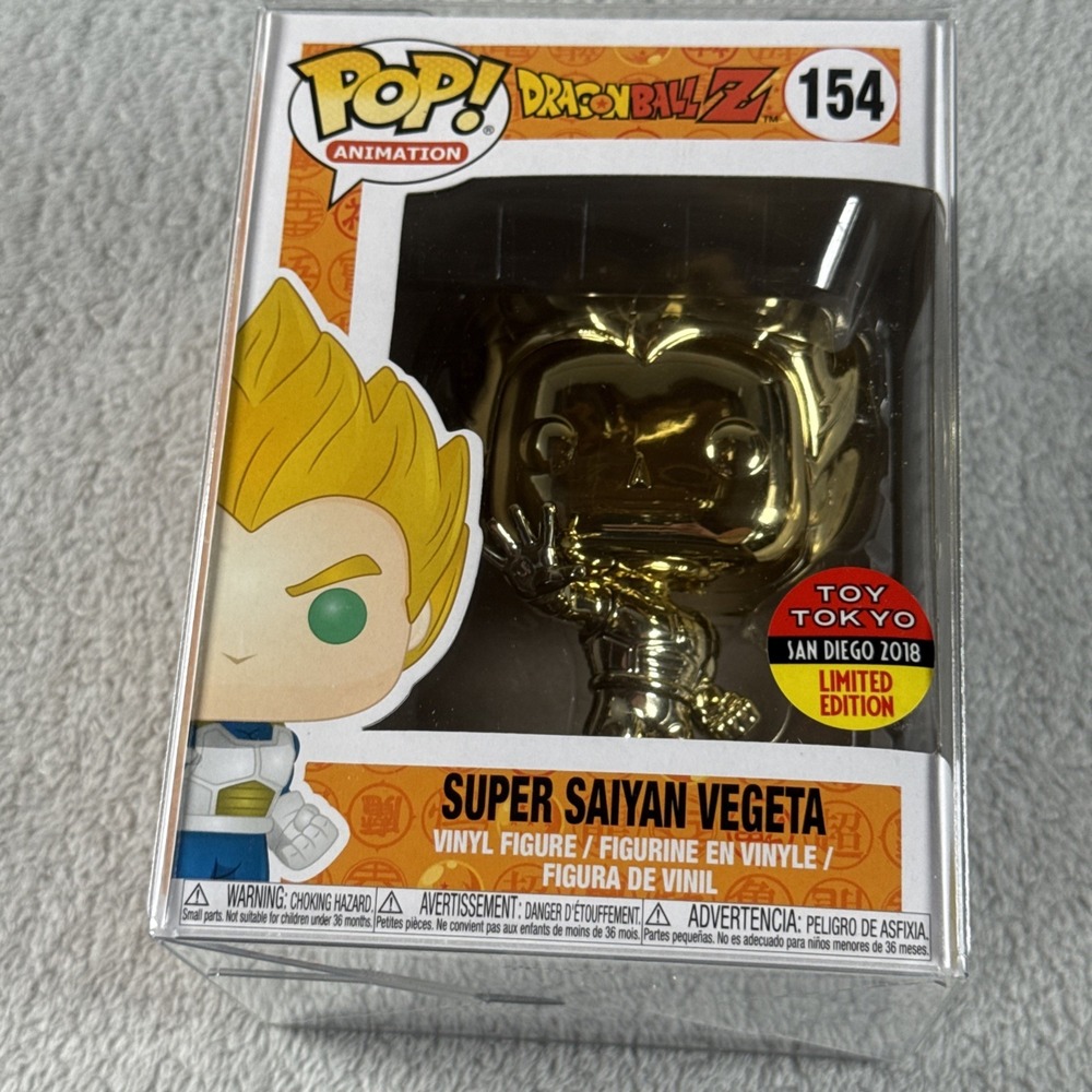 Funko Pop! Vinyl Dragon Ball Z Super Saiyan Vegeta #154 Gold Toy Tokyo SDCC 2018